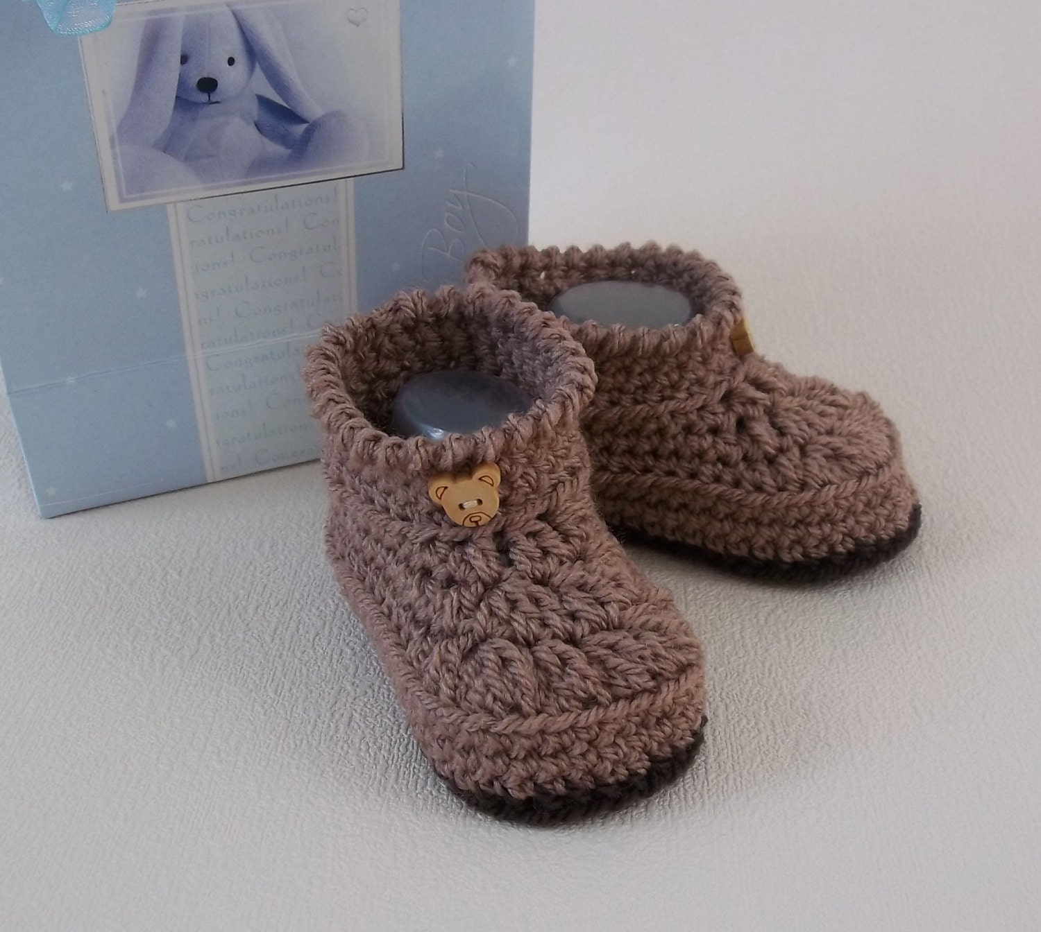 Crochet Baby Booties Baby Boys Booties by PreciousNewbornKnits