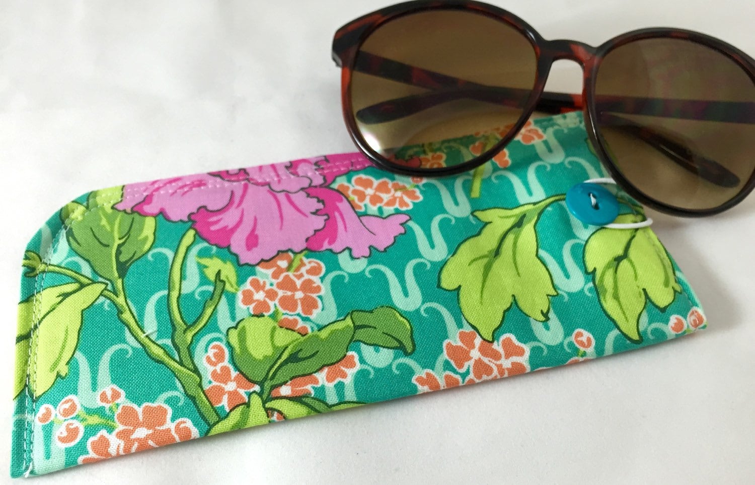 Fabric Eyeglass Case Green Sunglass Case Reading Glasses