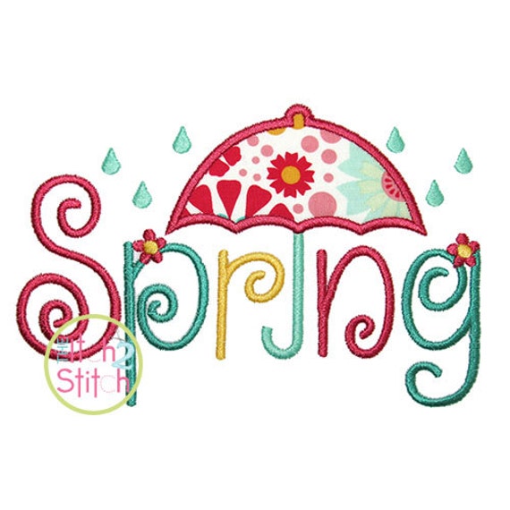 Spring Applique words Spring included Sizes