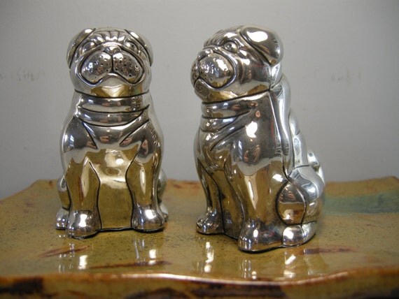 vintage Godinger pug salt and pepper shakers Godinger