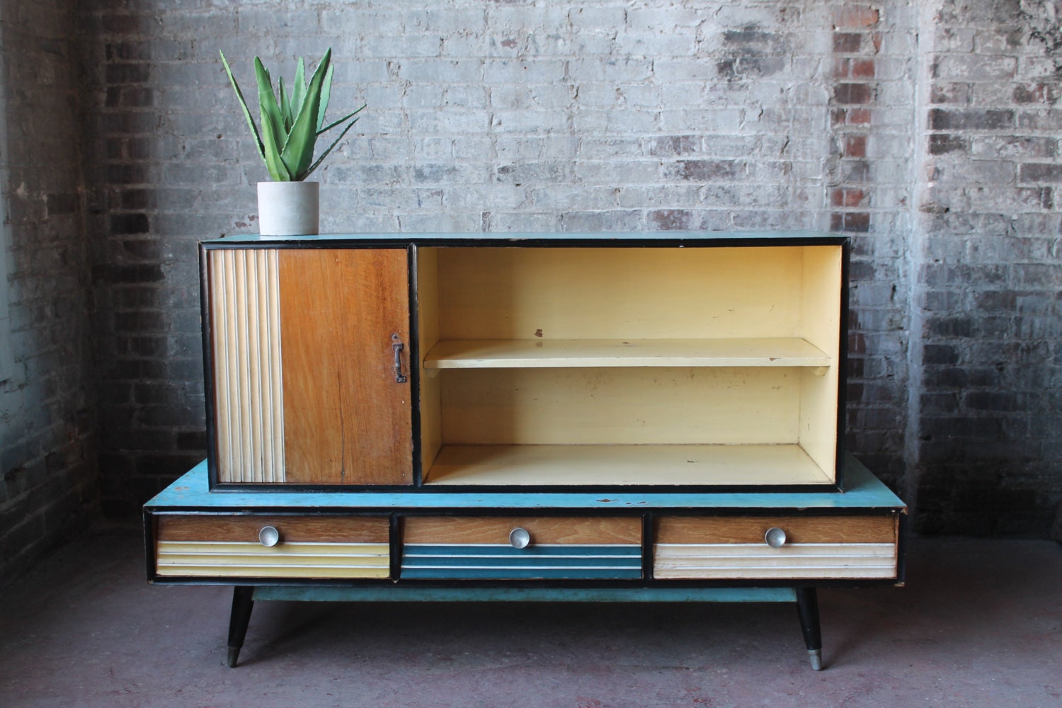 Reclaimed Mid Century Media Console MCM by hammerandhandimports