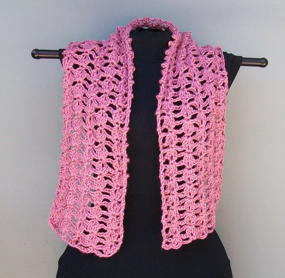 Crochet Scarf Crochet Plum Wine Scarf Open Lacy by ...