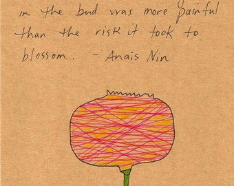 Anais Nin quote 5x7 blank greeting card