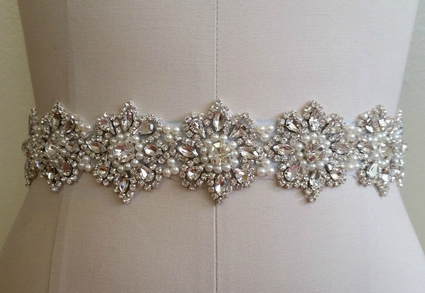 Beaded Crystal Trim For Wedding Dress 16 by allysonjames on Etsy