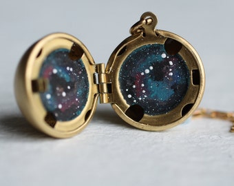 Constellation Zodiac Sphere Locket ... Personalised Space Planet Locket