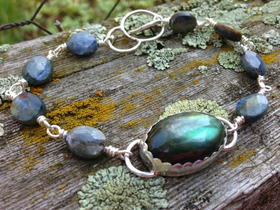 Madagascar Labradorite and sterling silver by LittleRedBarnStudio