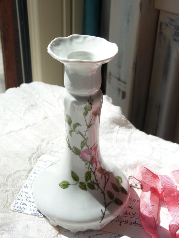 Vintage French Limoges Porcelain Candle Holder Shabby chic