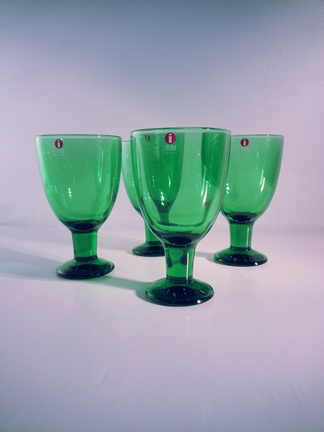 Mid century vintage Iittala Verna Wine Glasses by fcollectables