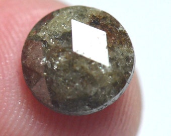 8.5mm diamond round rose cut brown grey hints of copper color 2.25cts