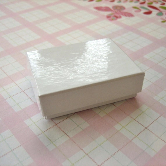 10 Small Thin Jewelry Boxes Glossy White 2 x 1 by SomersetMarket