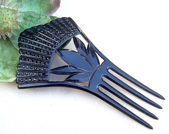 Antique Hair Comb Victorian Mourning French Jet Hair Accessory Hair Slide Hair Pin Headdress Hair Jewelry Hair Ornament