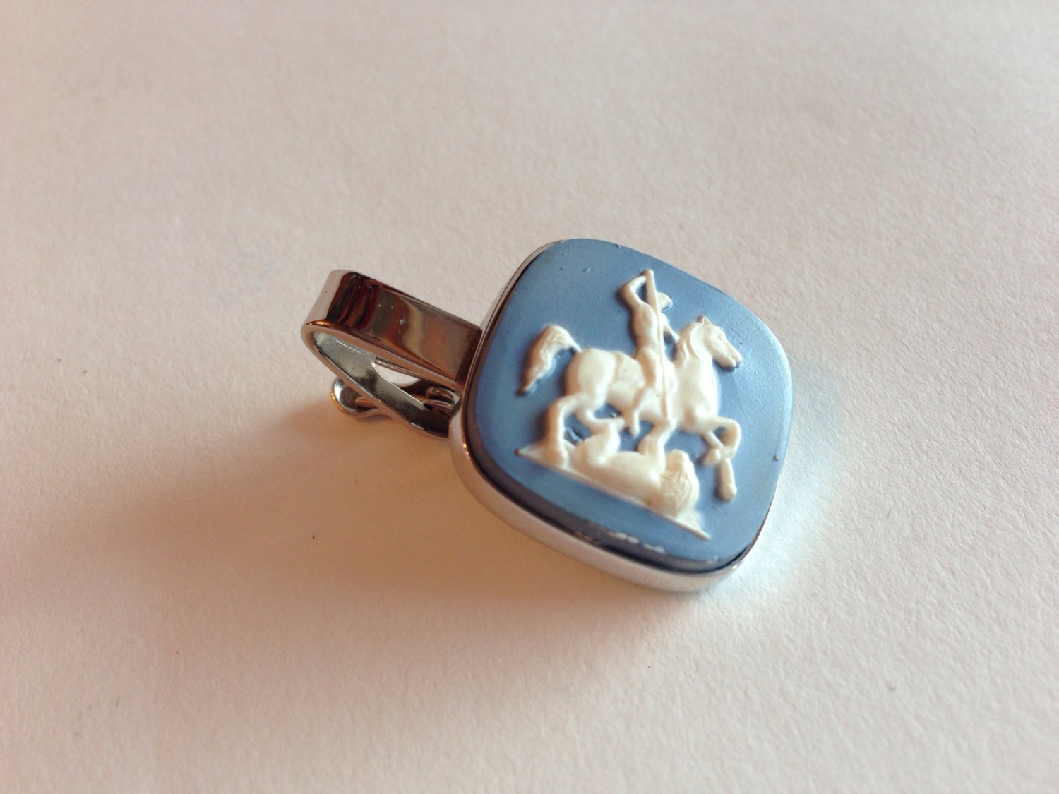 Vintage 1960s Wedgewood Blue Cufflinks Horse by unionmadebride