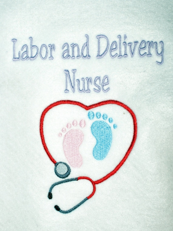 Labor &amp; Delivery Nurse Monogrammed Fleece Jacket Heart