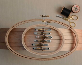 8 x 12 inch Oval Embroidery Hoop, Light weight wood. large horizontal hoop