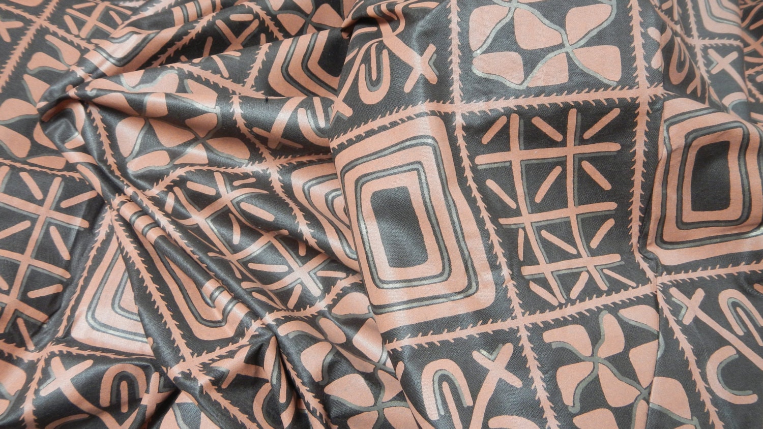 Brown Print Cotton Fabric No Shipping Cost