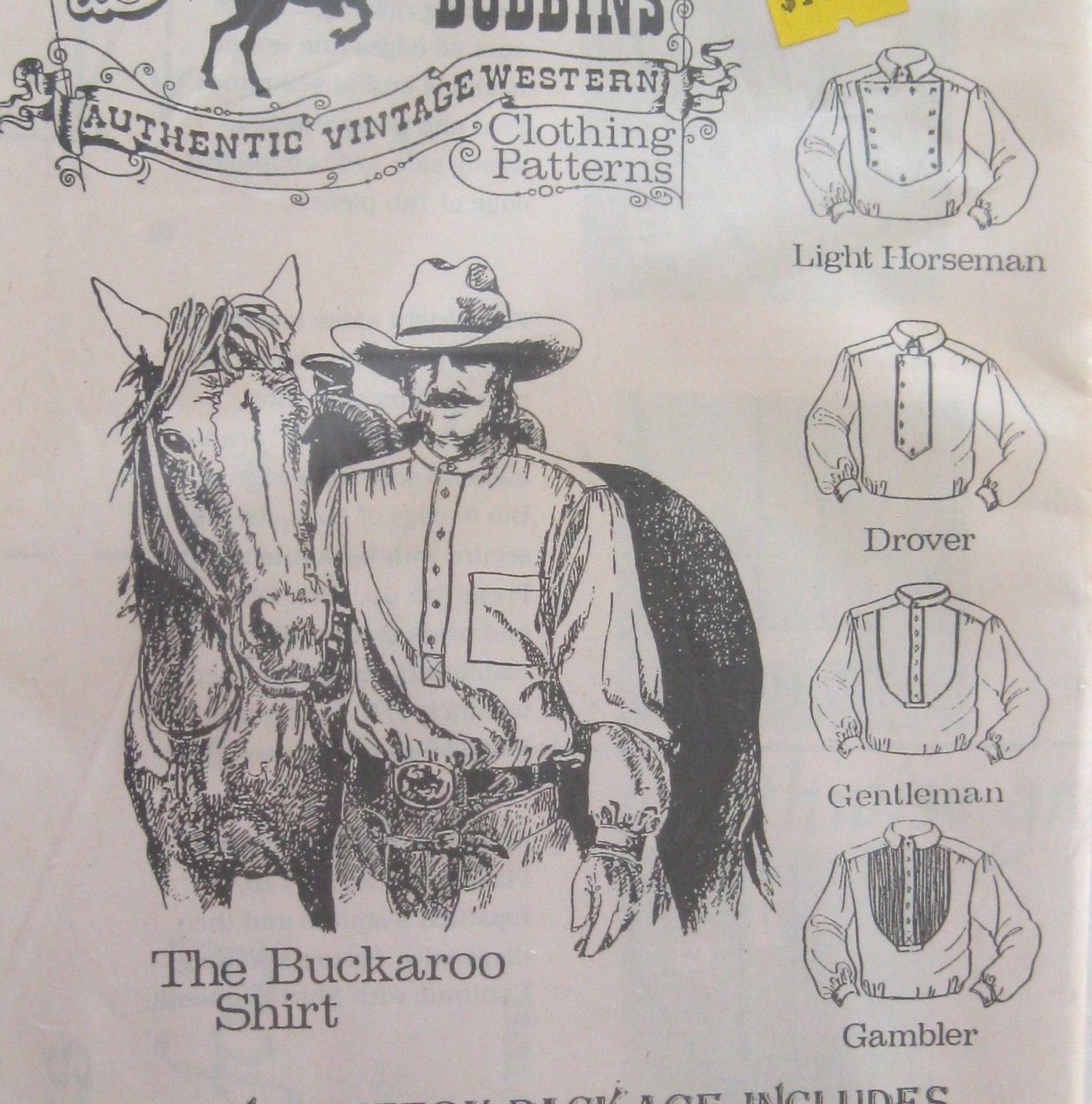 Buckaroo Bobbins Mens Western Shirt Pattern Wild by QuiltCitySue