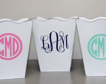 Monogrammed Trash Can - Personalized Trash Can - Monogrammed Waste Basket - Monogrammed Gift