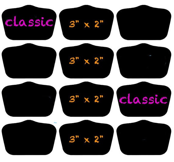 Classic Chalkboard Vinyl Labels 3 x 2 inch Dishwasher Safe
