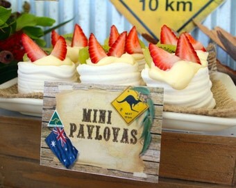 Outback Australia Day Party Labels - INSTANT DOWNLOAD - Editable & Printable Decorations by Sassaby