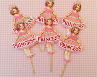 Little, Pink Princess Cupcake Toppers