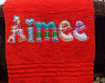 Applique Name Towel Personalized Bath Towel