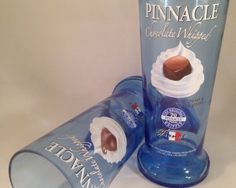 Pinnacle Chocolate Whipped Vodka Recycled Bottle Glasses - Set of 2