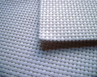 Cross stitch canvas, embroidery canvas, 6 count cross stitch canvas fabric, UK embroidery supplies, binca fabric cream and white