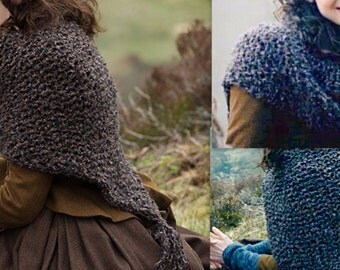 PDF knitting pattern:Outlander Knit Shawl Claire's Shawl /Shoulder Wrap- Beginner/ Easy -PDF pattern Only!