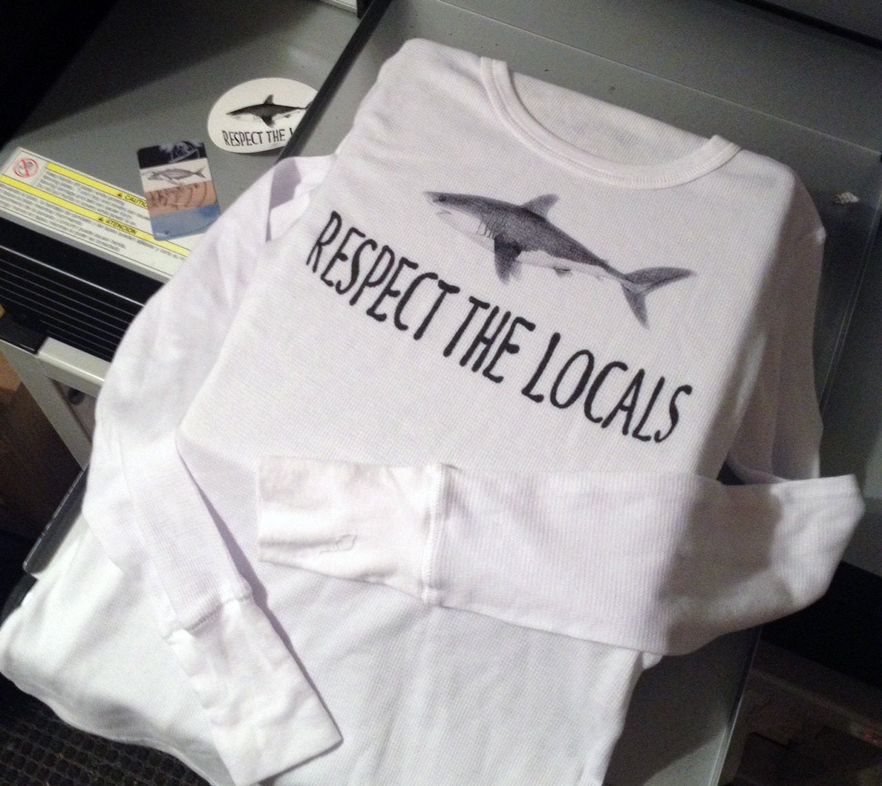 respect the locals shark shirt