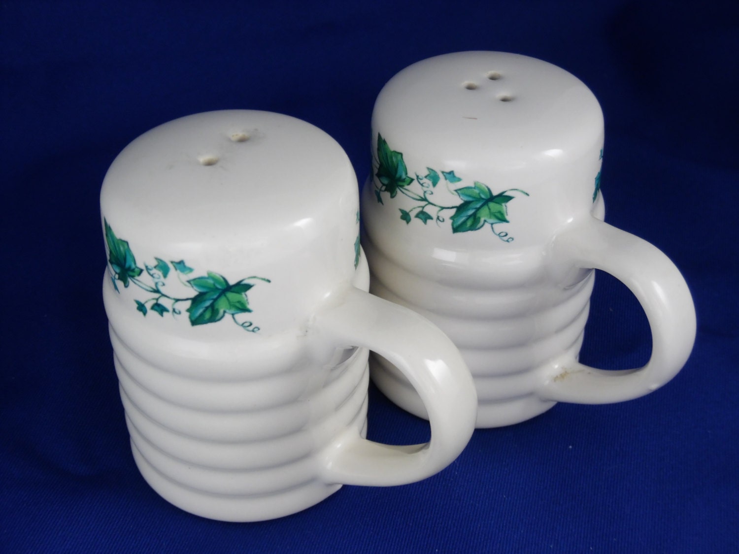 Salt and Pepper Shakers Vintage Himark Stovetop White Ceramic