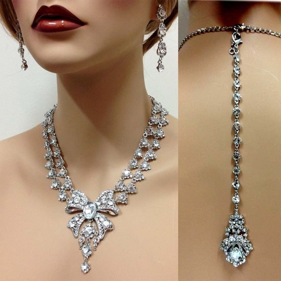 Bridal jewelry set Wedding jewelry Vintage inspired necklace