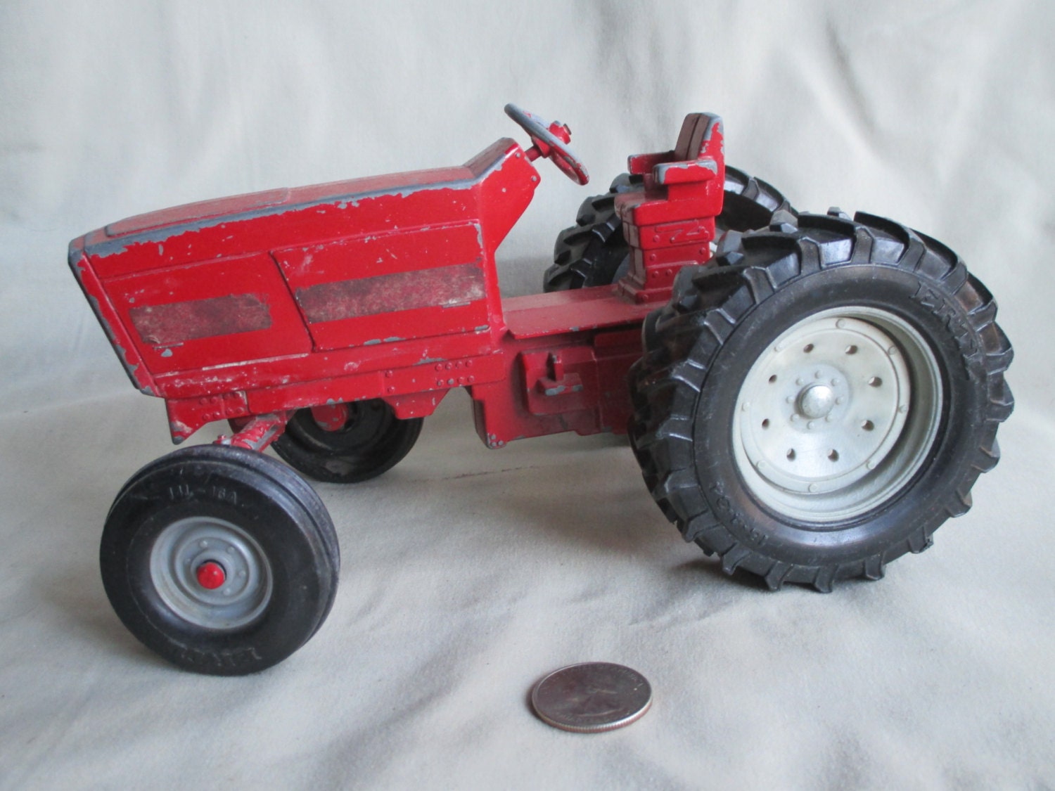 Ertl Toy Tractor Red Vintage Cast Metal Solid by HobbitHouse