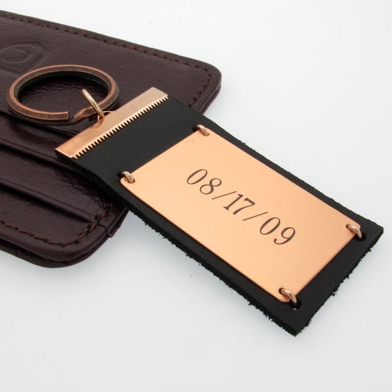 Luxury Leather Keychain for Men / Personalized Mens