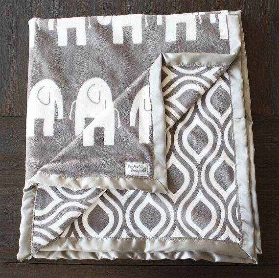 Minky Blanket Elephant Blanket Animal blanket baby boy