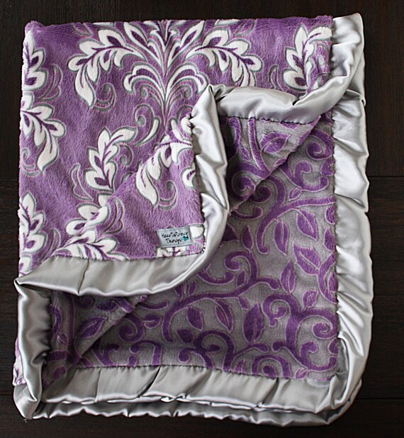 Minky Blanket. soft blanket purple blanket Violet blanket