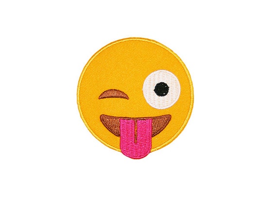 Tongue Emoji Money Related Keywords Suggestions Tongue Emoji - wink tongue emoji patch iron on by extremelargeness