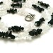 Black Onyx and Quartz Crystal Necklace or Triple Wrap Bracelet - Sterling Silver - Gemstone Jewelry - Artisan Jewelry