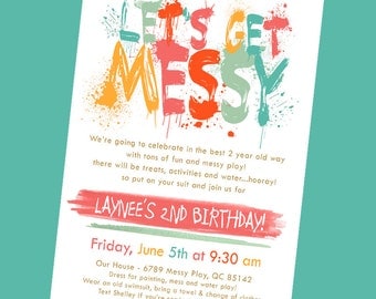 Messy/Art Birthday Invitation