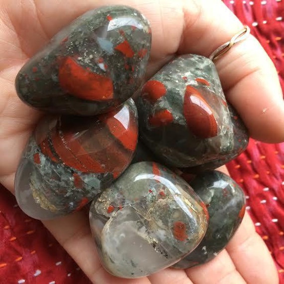 Tumbled South African Bloodstone The balancing and