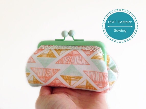 Small pouch frame purse sewing pattern make up bag money