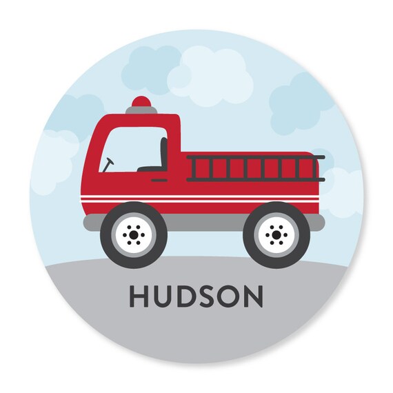 Personalized Kids Plate - Personalized Firetruck Plate - Kids Dinnerware - Add Bowl Option Il_570xn