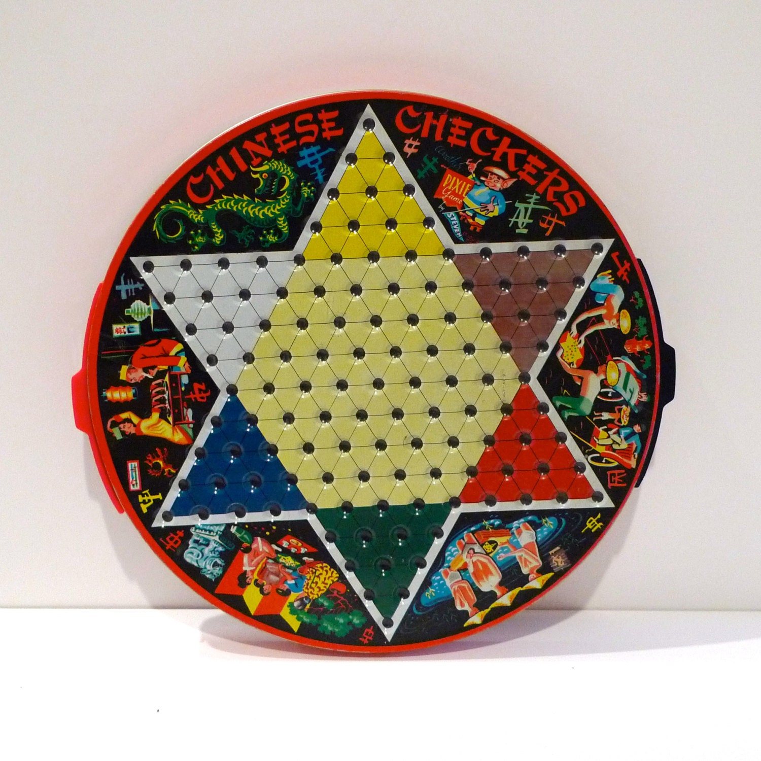 Vintage chinese checkers board game