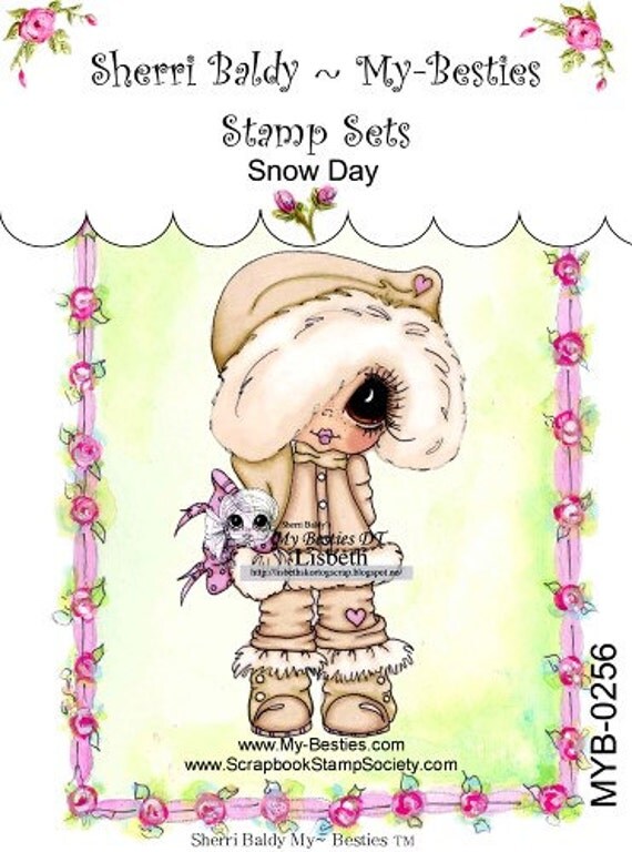 My-Besties Clear Rubber Stamp Big Eye Besties Big Head Dolls Snow Day  MYB-0256  By Sherri Baldy