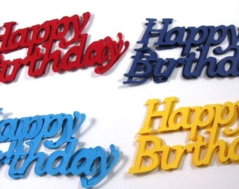 12 Happy Birthday die cut ebelllishments