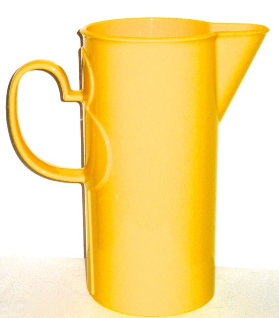 Vintage Dansk yellow plastic pitcher 70s era kitchen Summer