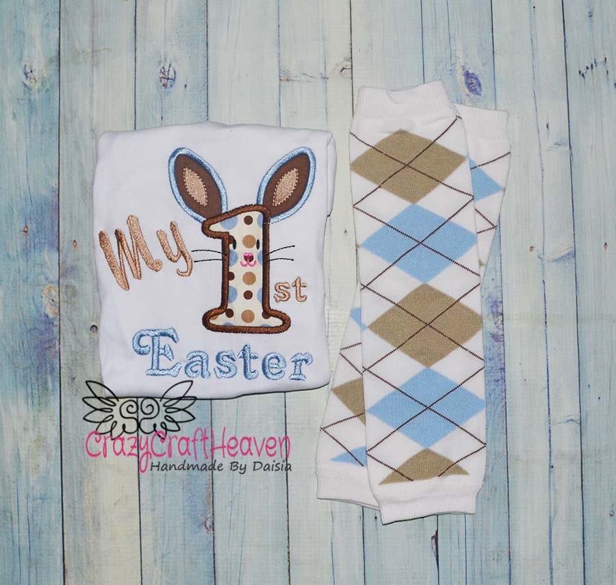 Baby Boy First Easter Outfit My 1st easter by CrazyCraftHeaven