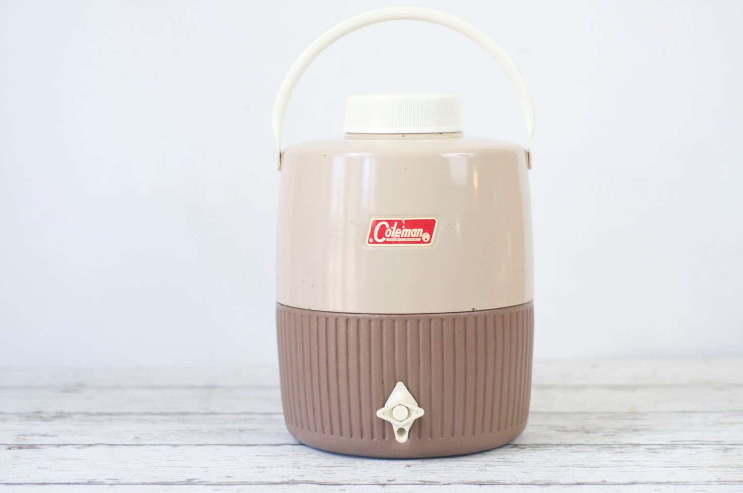 Vintage Coleman Water Jug Cooler 1985 2 Gallon With Cup Insert Made In