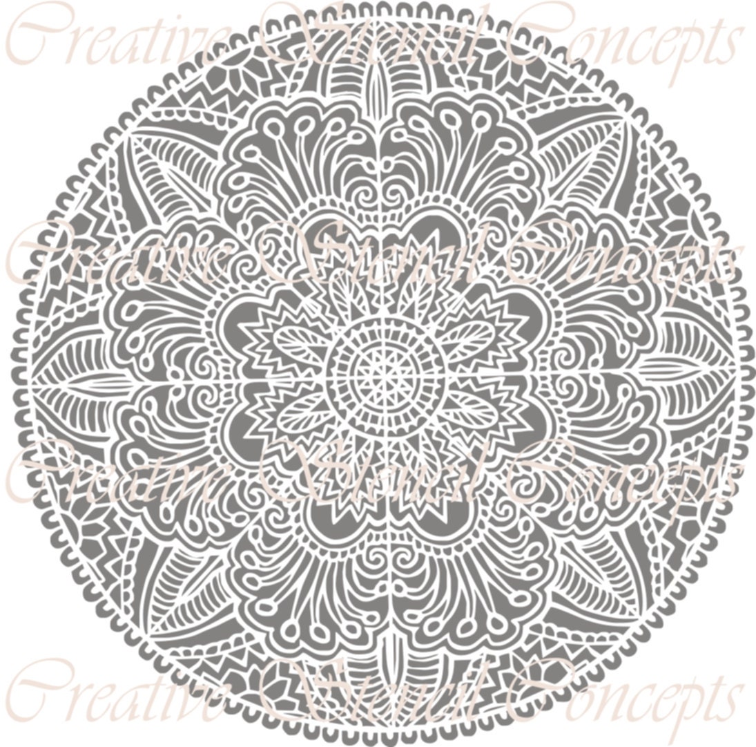 Decorative Floral Mandala Design Stencil or Medallion Stencil