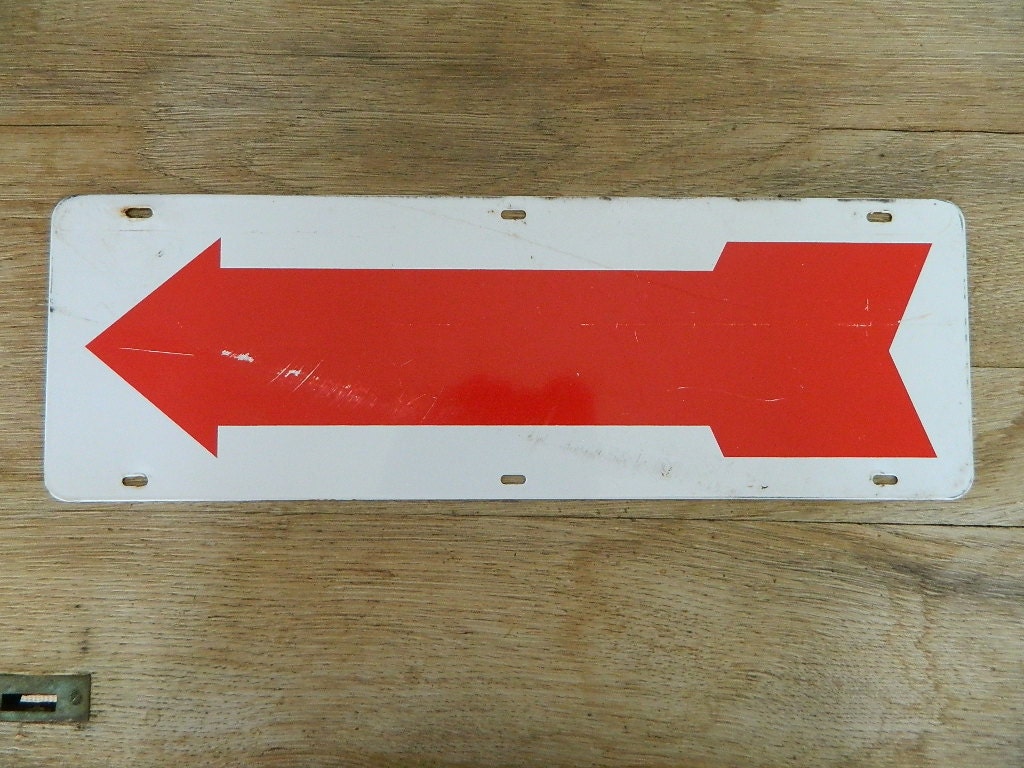 Red Arrow. vintage metal sign.