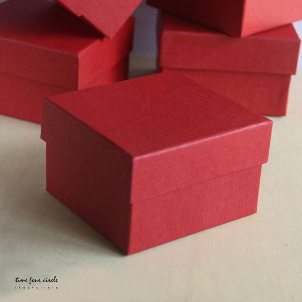 Set of 6 Fancy Red Gift Box Jewelry Box